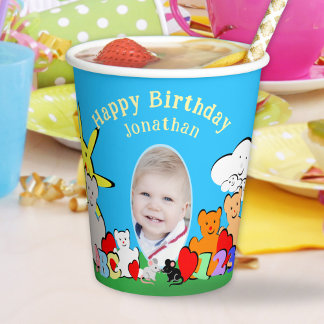Custom Fun Cute Animals Birthday Party Paper Cups
