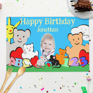 Custom Fun Cute Animals Birthday Party Placemat