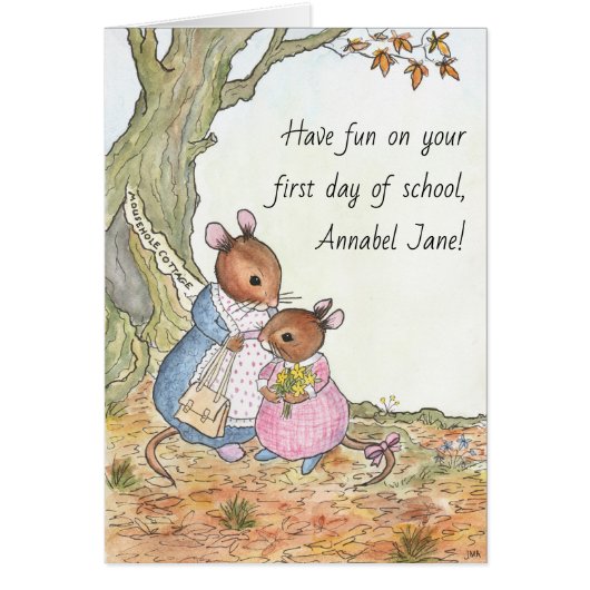 Custom Fun Cute Mouse Fun First Day of School (Front)