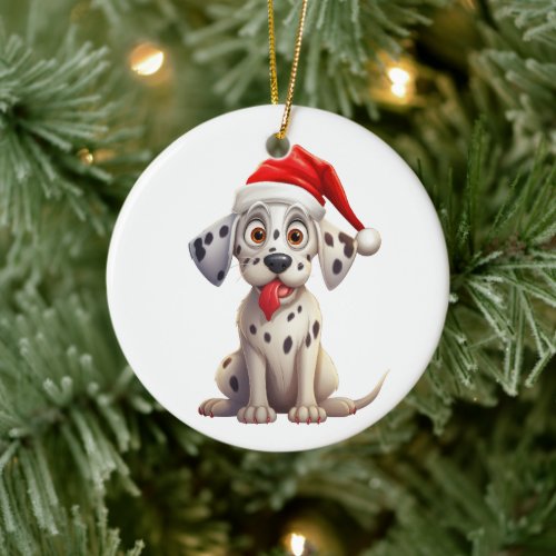 Custom Fun Dalmatian Dog Ceramic Ornament