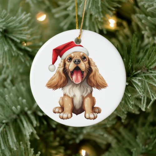 Custom Fun English Cocker Spaniel Dog Ceramic Ornament