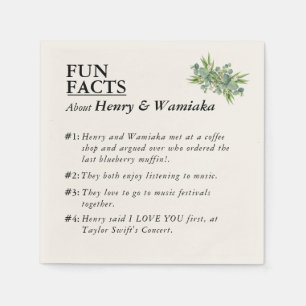 Custom FUN FACT of Groom & Bride Wedding Napkins