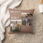 Custom Fun Family Pictures On Mocca Mousse Brown Throw Pillow<br><div class="desc">This distinctive throw pillow can be customized or personalized with family photos on a mocca mousse brown background. It makes an enjoyable Mother's or Father's gift,  a birthday present for mom or dad,  or a thoughtful keepsake for grandparents.</div>