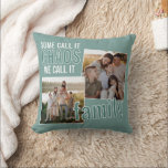 Custom Fun Family Pictures On Teal Blue Green Throw Pillow<br><div class="desc">This distinctive throw pillow can be customized or personalized with family photos on a teal blue green background. It makes an enjoyable Mother's or Father's gift,  a birthday present for mom or dad,  or a thoughtful keepsake for grandparents.</div>