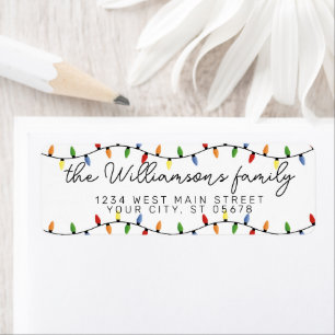 Custom Fun Festive Party String Lights Pattern Label