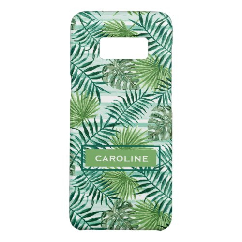 Custom Fun Hip Tropical Green Palm Leaves Pattern Case_Mate Samsung Galaxy S8 Case