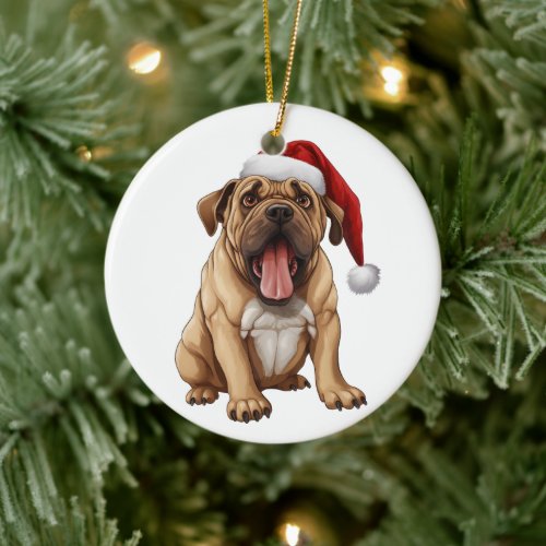 Custom Fun Mastiff Dog Ceramic Ornament