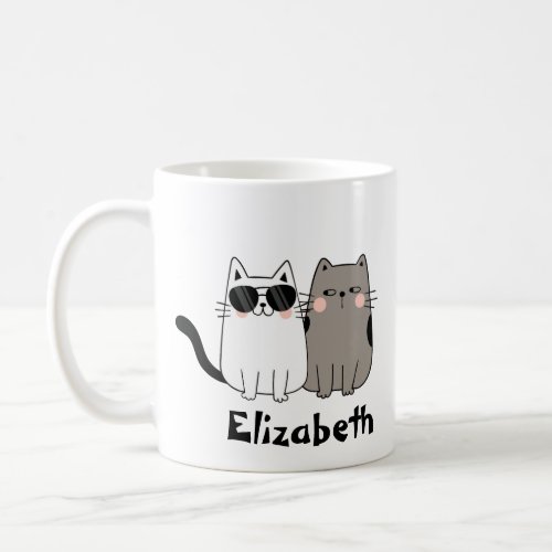 Custom Fun My Childen Purr Black And White Cats  Coffee Mug