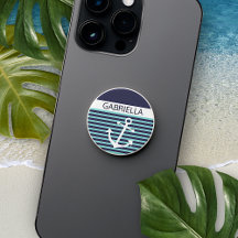 Custom Fun Navy White Aqua Turquoise Blue Striped