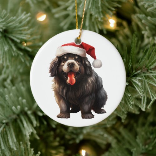 Custom Fun Newfoundland Dog Ceramic Ornament