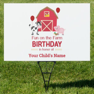 Custom Fun on the Farm Birthday Custom Child Name Sign