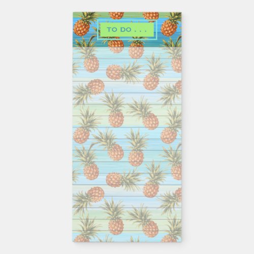 Custom Fun Pineapple Fruit Pattern Watercolor Art Magnetic Notepad