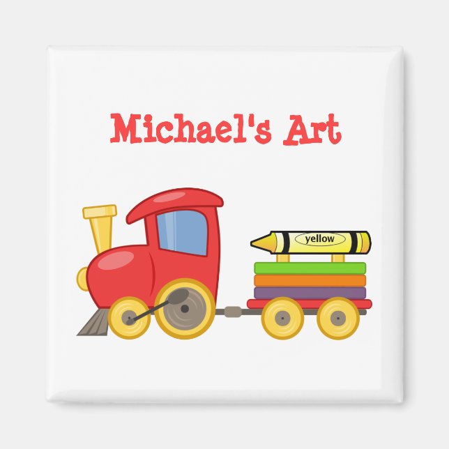 Custom Fun Red Choo Choo Train Engine Cute Art Magnet (Front)