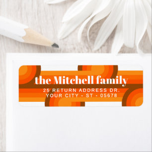 Custom Fun Retro Abstract Waves Art Pattern Label