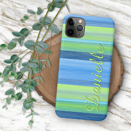 Custom Fun Summer Colorful Chic Stripes Pattern iPhone 11 Pro Max Case