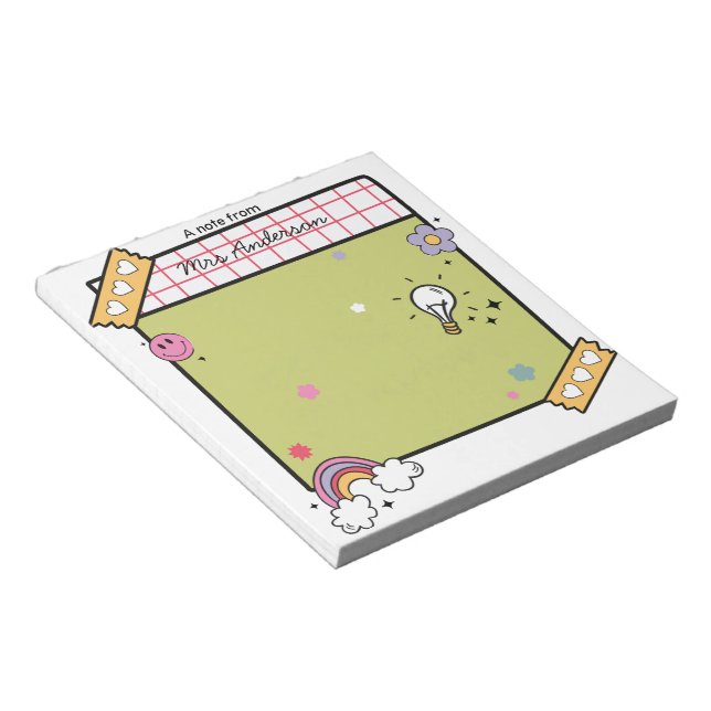 Custom Fun Teacher Appreciation Notepad (Angled)