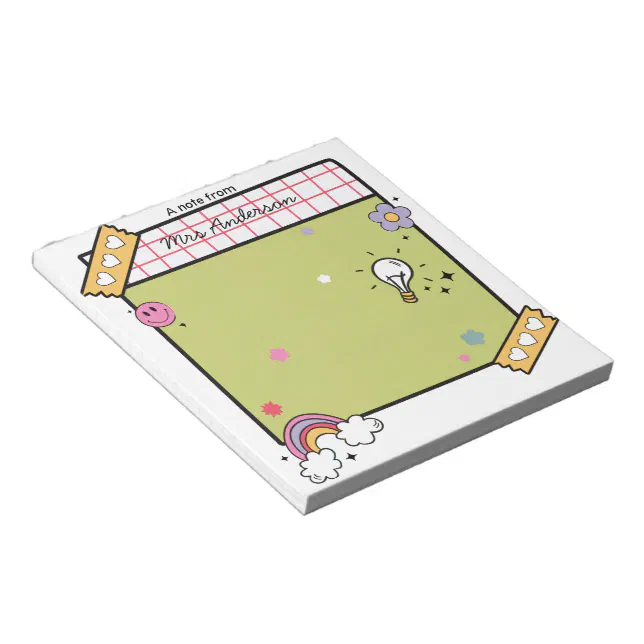 Angled Notepad Custom Fun Teacher Appreciation Notepad | Zazzle
