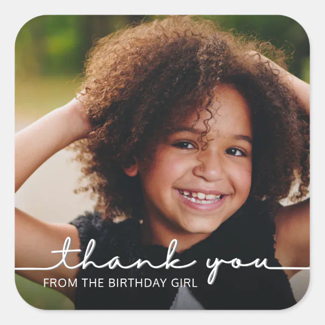 Custom Fun Thank You Photo Birthday Stickers | Zazzle