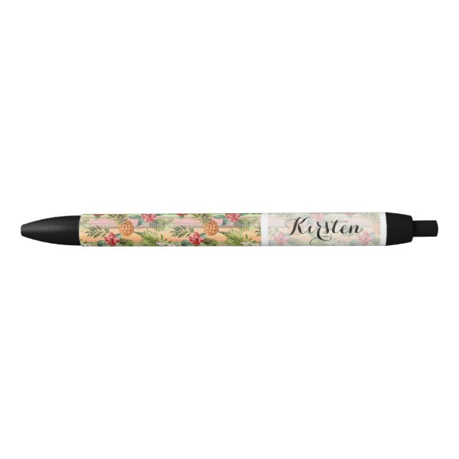 Custom Fun Tropical Pineapple Fruit Floral Pattern Pen (Front)