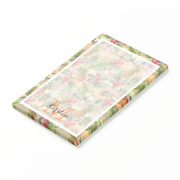 Custom Fun Tropical Pineapple Fruit Floral Pattern Post-it Notes Custom Fun Tropical Pineapple Fruit Floral Pattern Post-it Notes