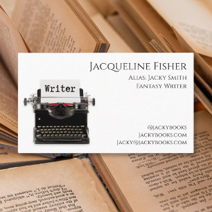 Custom Fun Typewriter Writer With Alias Template Business Card