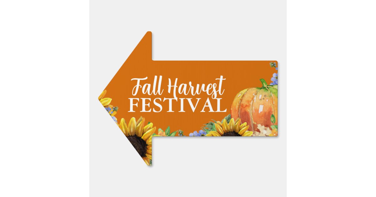 Custom Fundraising Fall Festival Directional Sign | Zazzle