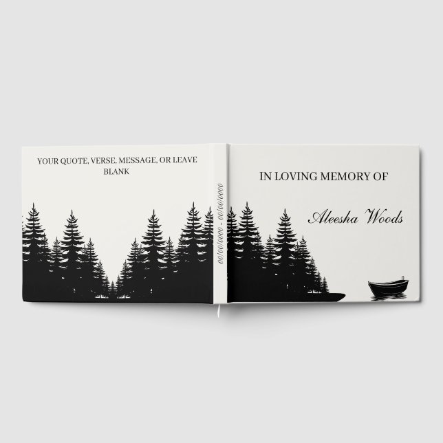 Custom Funeral and Memorial Minimal Sign-in Guest Book (Full)