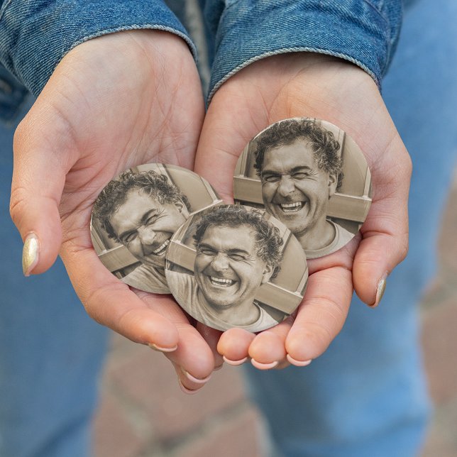 Custom Funeral | Birthday | Family Photo Button (Creator Uploaded)