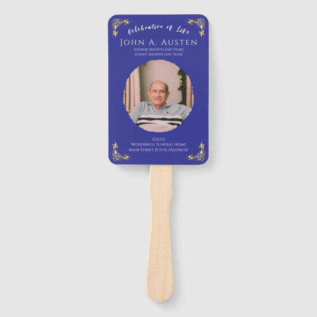 Custom Funeral Fan – Celebration of Life  (Front)
