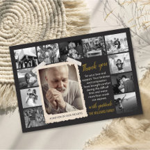 Custom Funeral Favor Card, Photo Collage Memorial