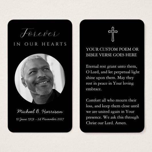 Custom Funeral Prayer Card (Front & Back)
