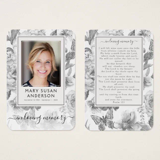 Custom Funeral Prayer Card Photo | Zazzle