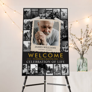 Custom Funeral Sign, Photo Collage Memorial Foam Board
