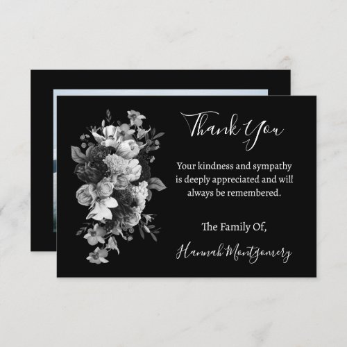 Custom Funeral Sympathy Photo Thank You Cards