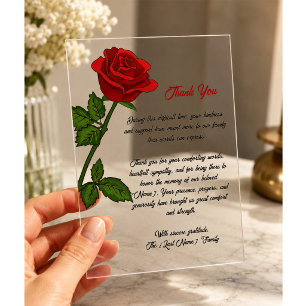 Custom Funeral Thank You Card Acrylic Invitations