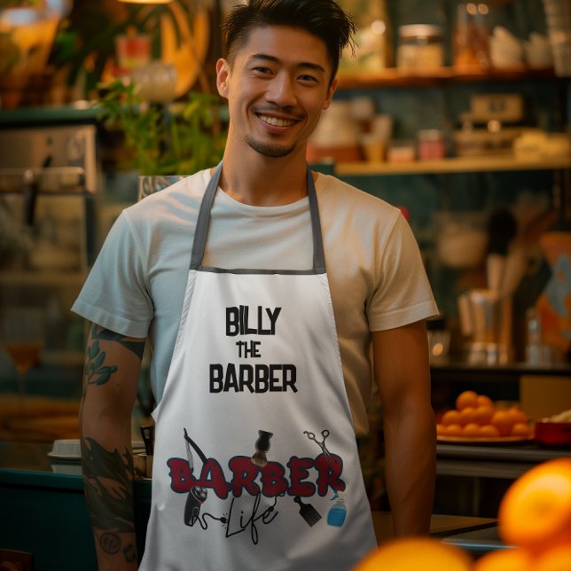 Custom Funky Barber Shop  Apron (Creator Uploaded)