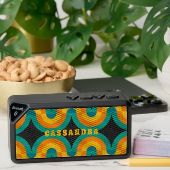 Custom Funky Colorful Retro Half Circles Pattern Bluetooth Speaker by CaseConceptCreations at Zazzle