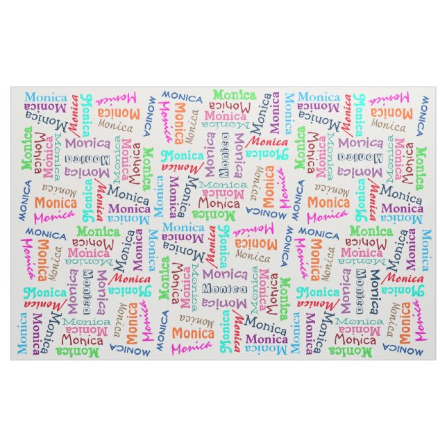 Custom Funky Fun Cute Colorful Name Pattern Fabric (Yard)