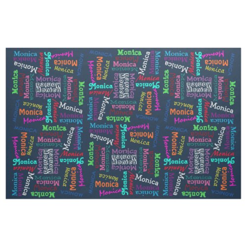 Custom Funky Fun Cute Colorful Name Pattern Fabric