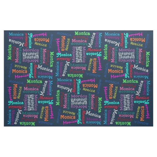 Custom Funky Fun Cute Colorful Name Pattern Fabric
