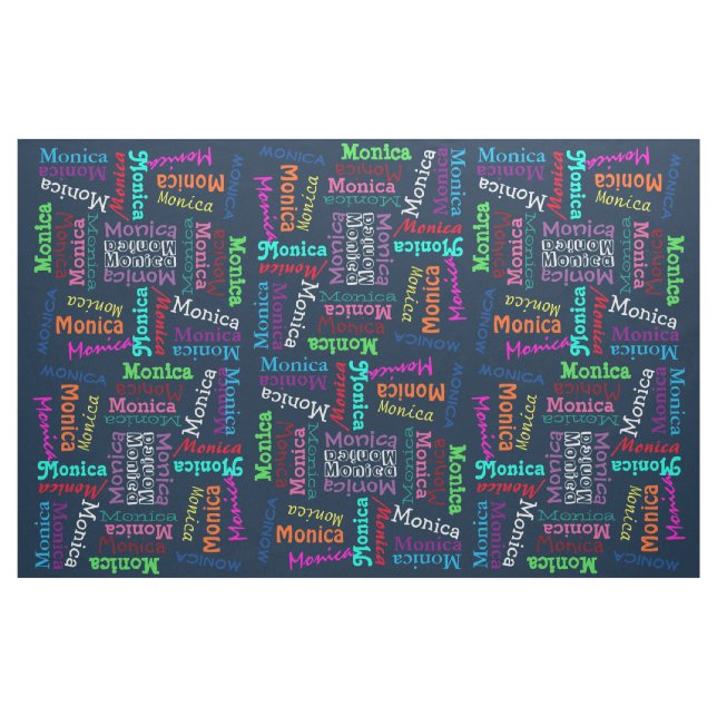 Custom Funky Fun Cute Colorful Name Pattern Fabric (Yard)