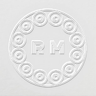 Custom Funky Loops Personal Initial Retro Monogram Embosser