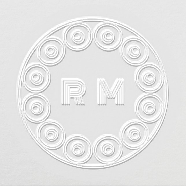 Custom Funky Loops Personal Initial Retro Monogram Embosser (Design)
