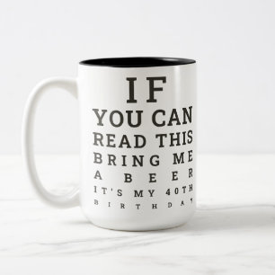 Custom Funny 40th Birthday Turning 40 Drinking Two-Tone Coffee Mug