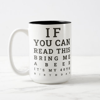 Custom Funny 40th Birthday Turning 40 Drinking Two-Tone Coffee Mug