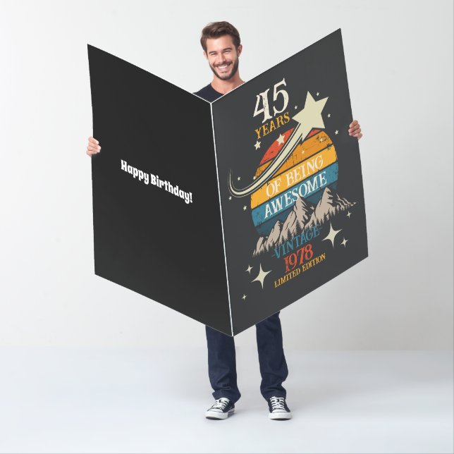 Custom funny 45 years  Birthday Men women retro T- Card (In Situ)