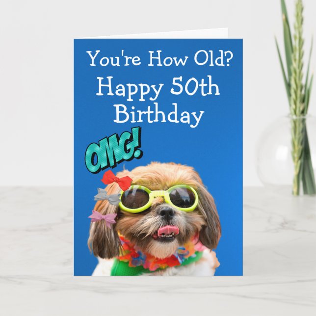 Custom funny 50th birthday from the dog  card (Front)
