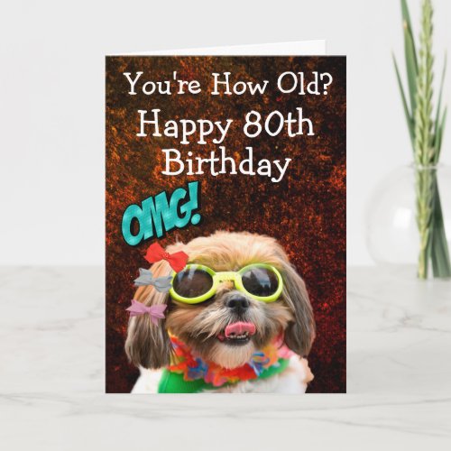 Custom funny 80th birthday from the dog  card