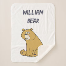 Custom funny bear Cute cartoon for kids White