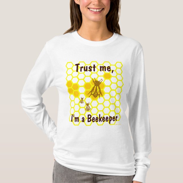 Custom Funny Beekeeper Honeycomb Art Tee (Front)